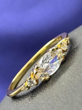 Milla .925 Gold Plated CZ Stackable Ring.  Size 9.  Original Box